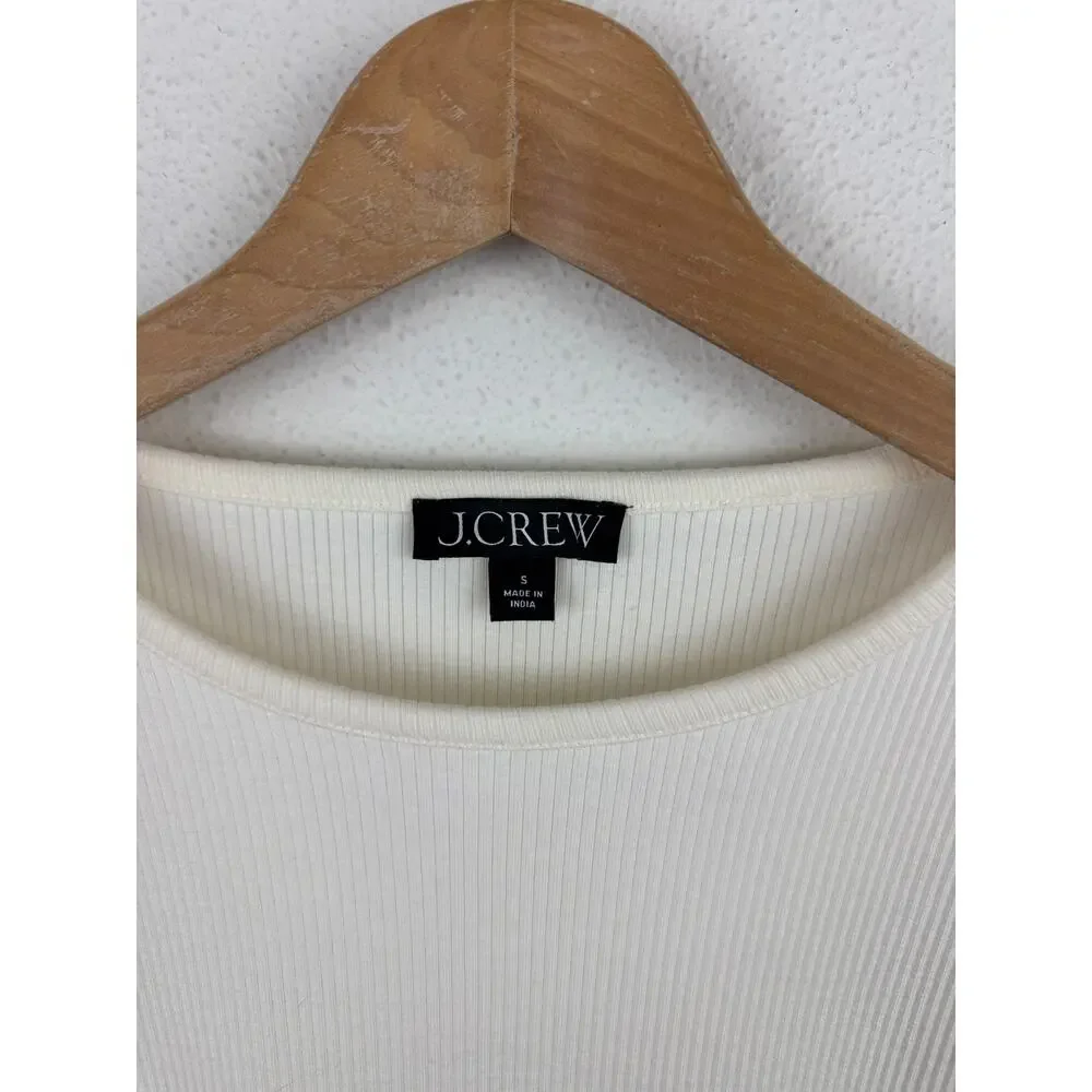 J. Crew Ribbed Tee with Eyelet Sleeves